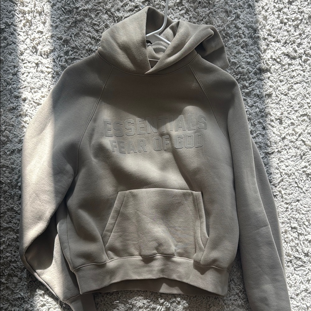 Essentials Tan Hoodie Relaxed Fit Pullover